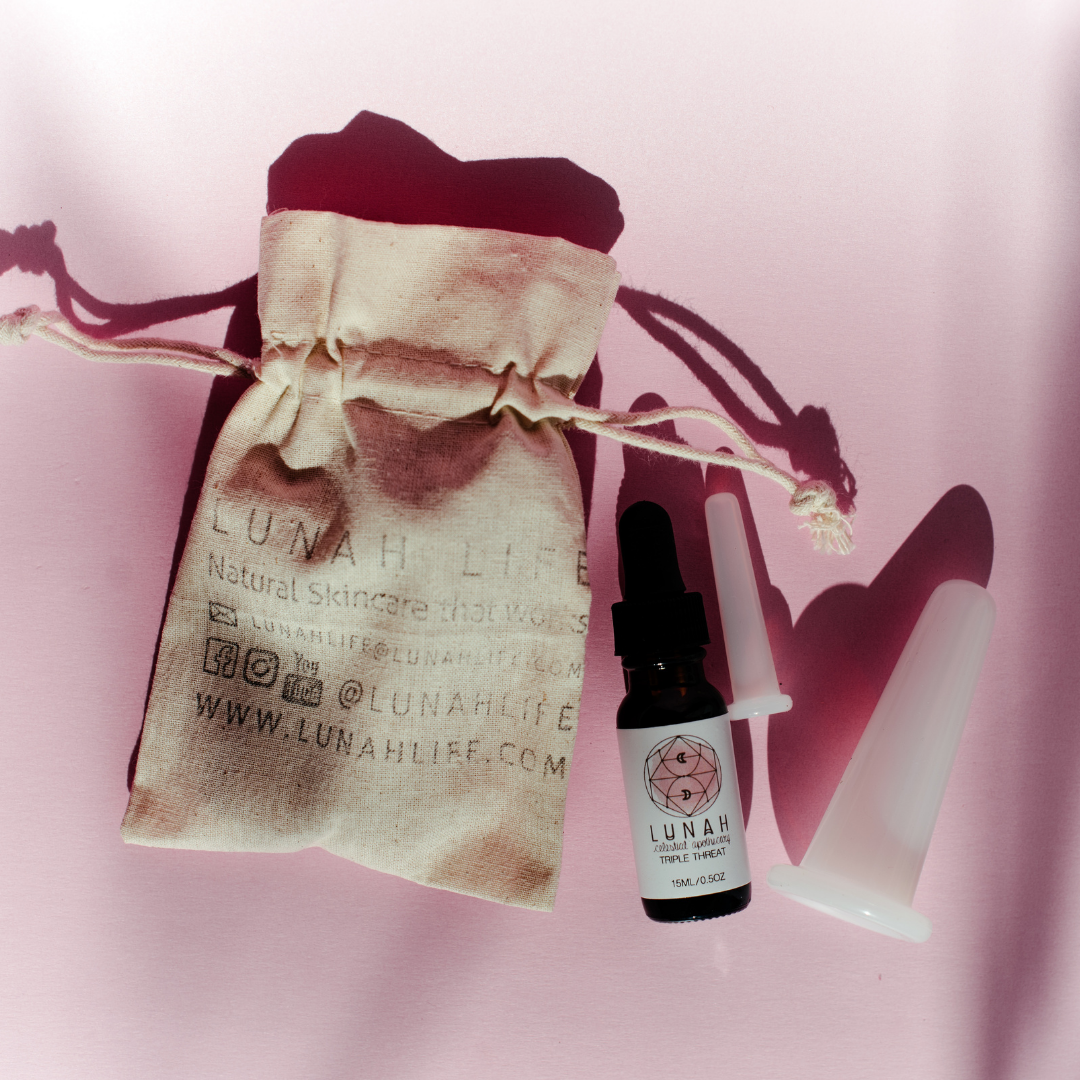 Silicon Facial Cupping Set + Triple Threat Serum