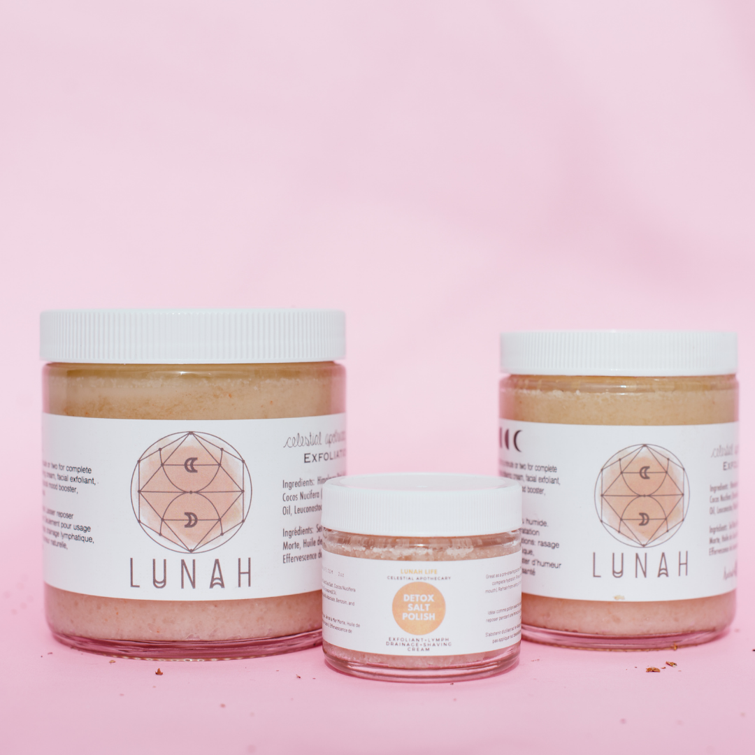 Body Exfoliate and Moisturize: Detox Salt Body Polish + Shaving Cream