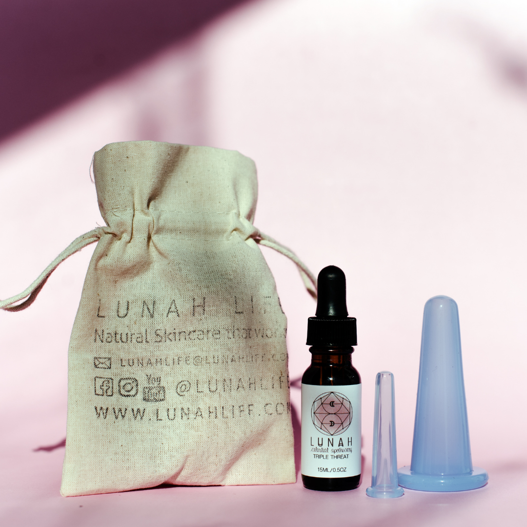 Silicon Facial Cupping Set + Triple Threat Serum