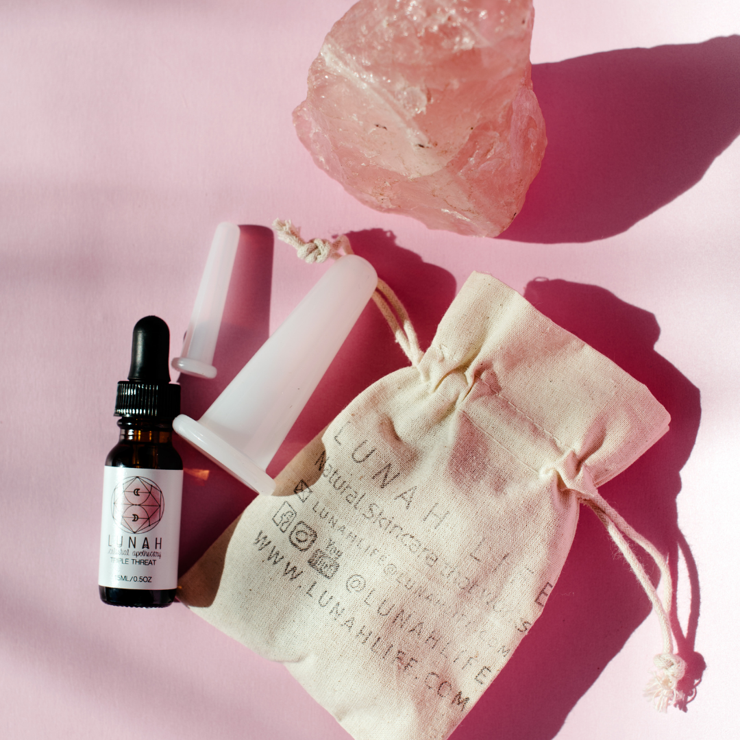 Silicon Facial Cupping Set + Triple Threat Serum