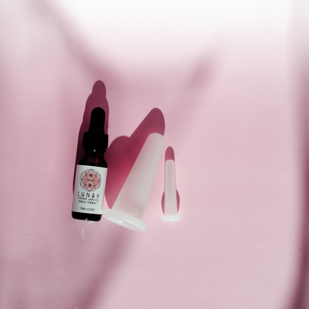 Silicon Facial Cupping Set + Triple Threat Serum