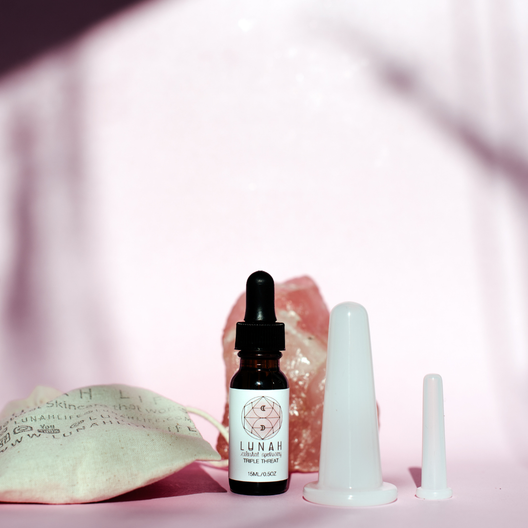 Silicon Facial Cupping Set + Triple Threat Serum